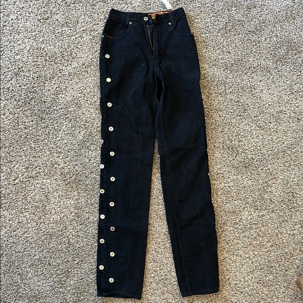 Vintage Lawman Black Button-Detail Jeans